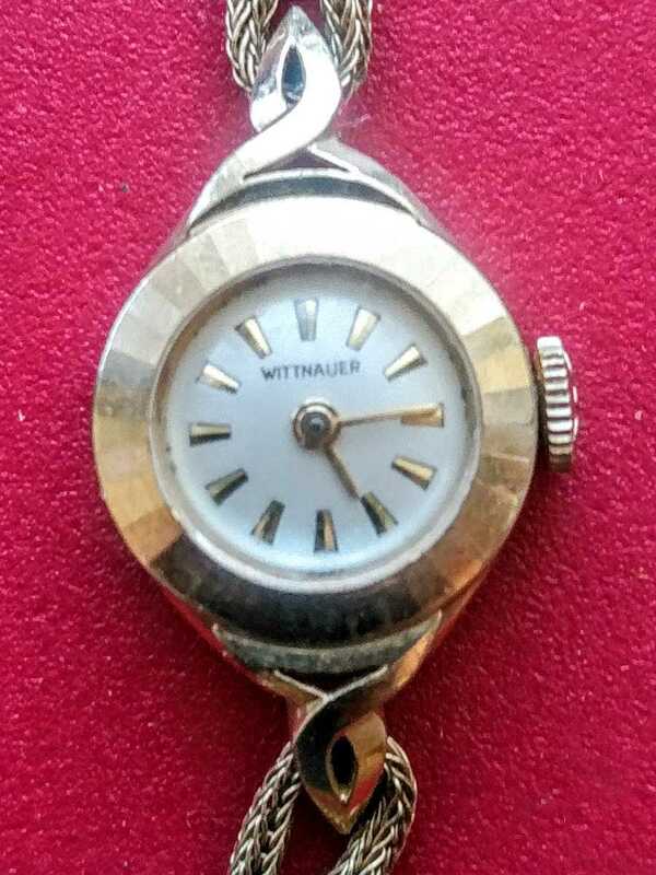 ウィットナー WITTNAUER　レディース　アンティーク　14K GOLD　手巻き腕時計　