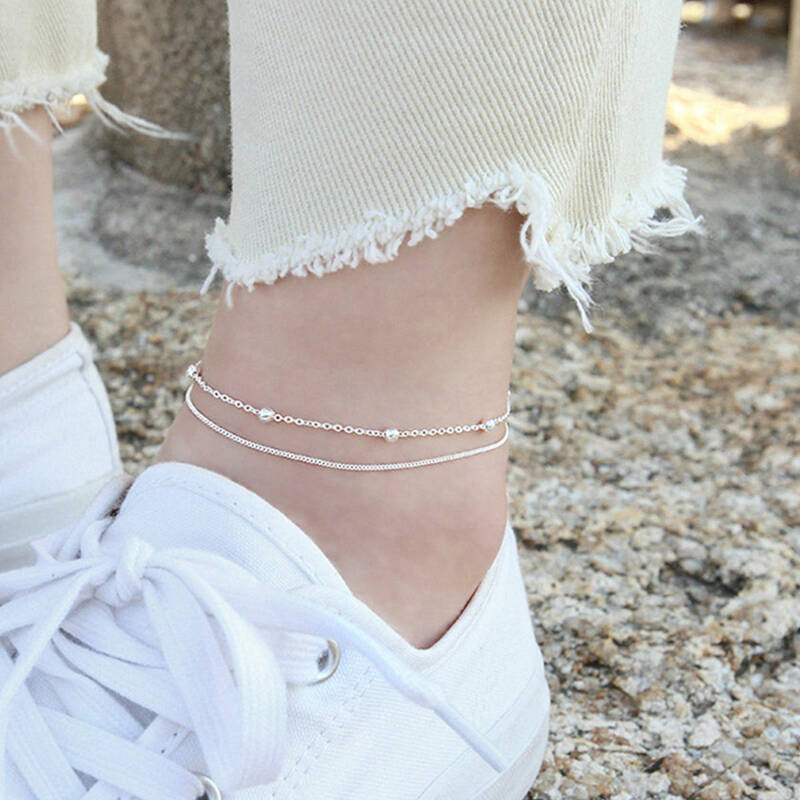 【新品】DAN-4 アンクレット シルバー925 Silver925 anklet ジュエリー ootd code コーデペア 重ね付け SILVER GOLD シルバーアクセ 12/14