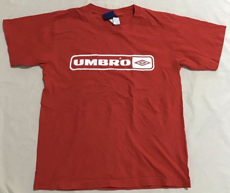 USA製★UMBRO アンブロ ユースLサイズ Tシャツ★赤 ロゴ