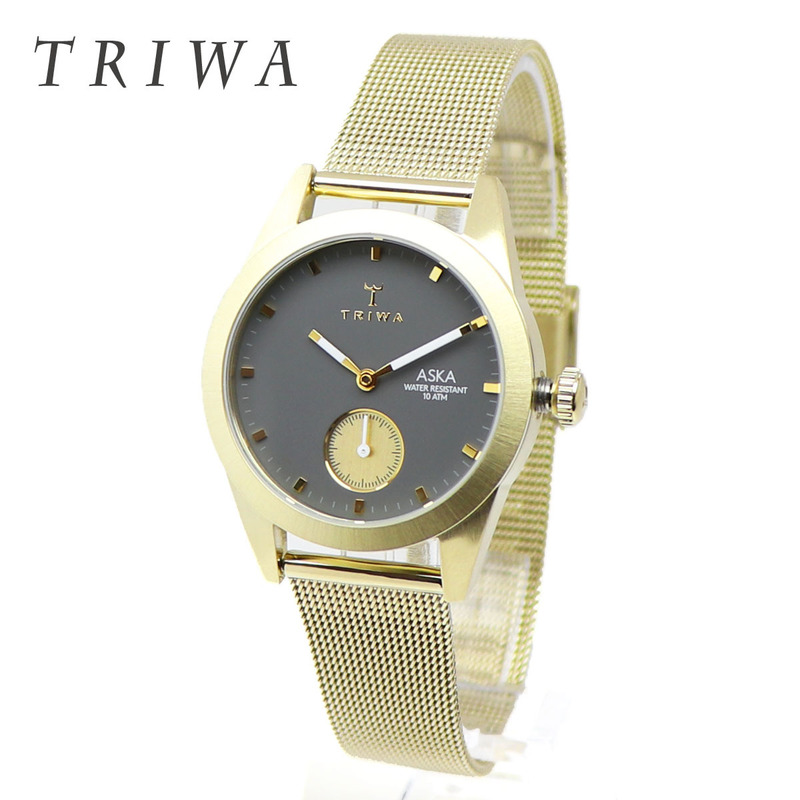 TRIWA トリワ レディース AKST103-MS121717 北欧 ASH ASKA アスカ シャンパンゴールド グレー 32mm径 ステンレス アナログ 女性 腕時計