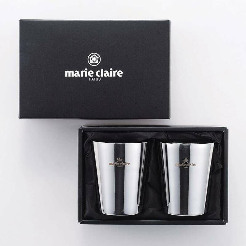 marie claire マリ・クレール エポラス W ステンレス タンブラー ペア セット 2客組 MC-310 350ml 食洗機対応 新品 化粧箱入 ギフト 贈り物