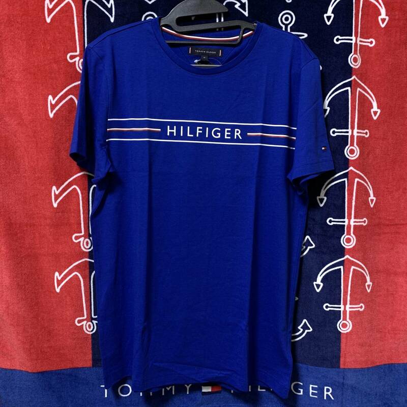 ロゴラインTシャツ　ブルー サイズM　TOMMY HILFIGER 完売レア