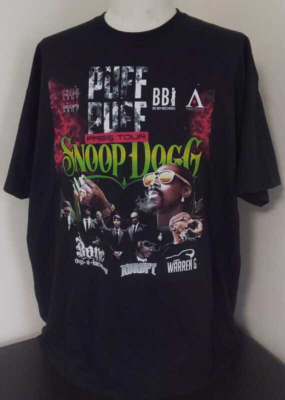 古着 PUFF PUFF PASS TOUR SNOOP DOGG Tシャツ XL ブラック Warren G KURUPT Bone‐thugs‐n‐harmoney LUNIZ パフパフパスツアー2019