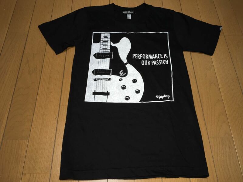 アメリカ製 ルードギャラリー RUDE GALLERY エピフォン EPIPHONE ギター tシャツ ブラック 黒