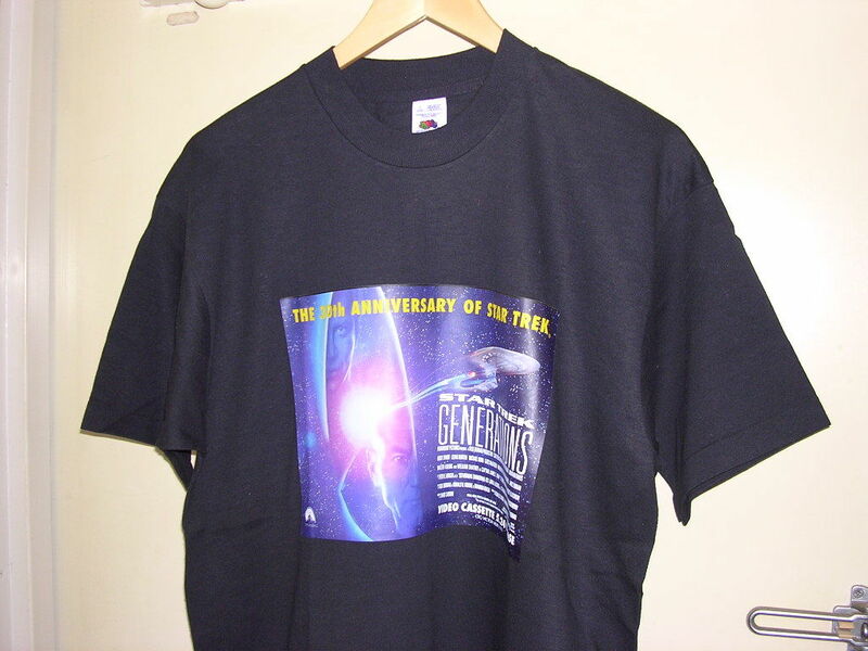 90s STAR TREK GENERATIONS 1994 プリントTシャツ L 黒 vintage old スタートレック ジェネレーションズ 映画 ムービー