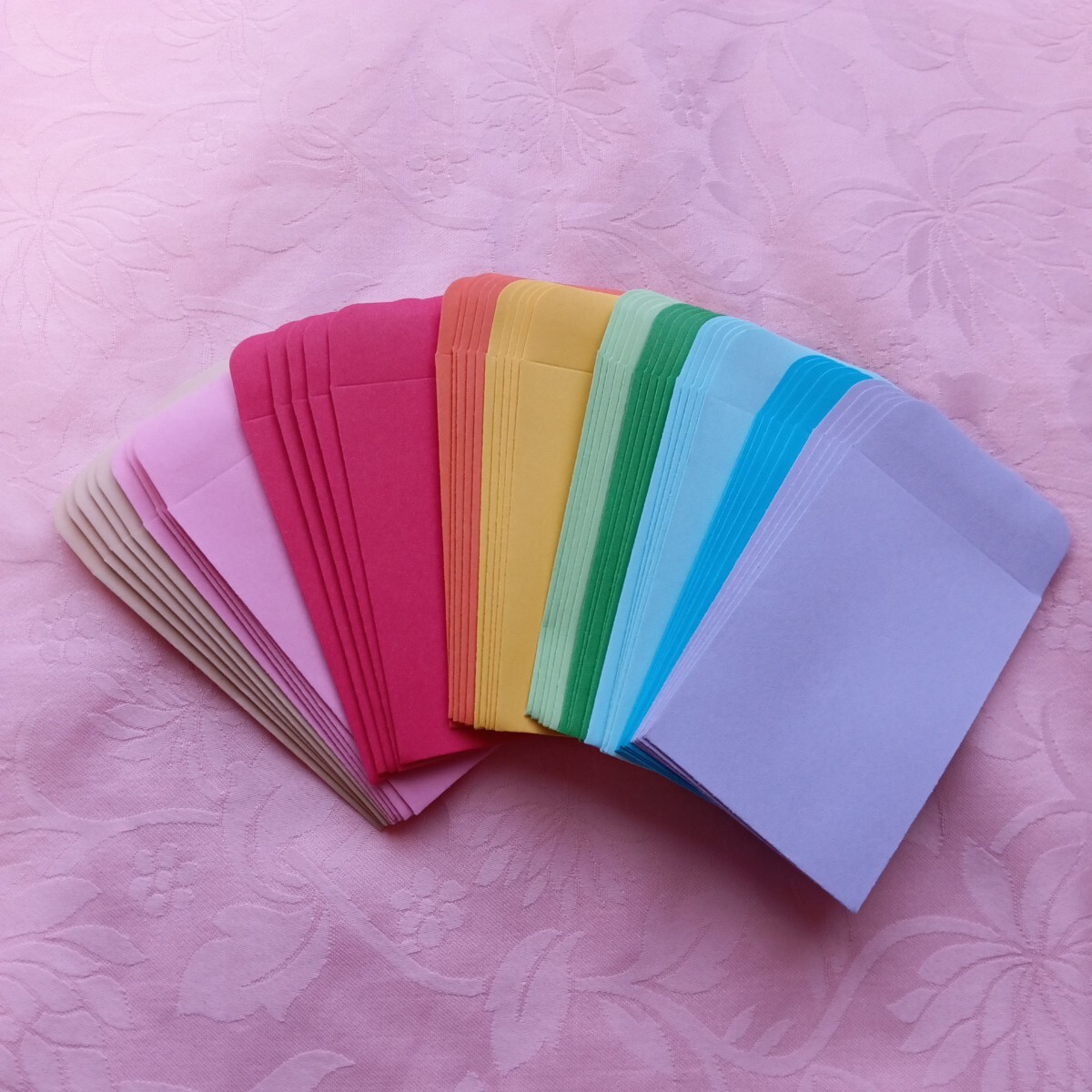 10色のカラフルなミニ封筒♪　コイン封筒　５０枚