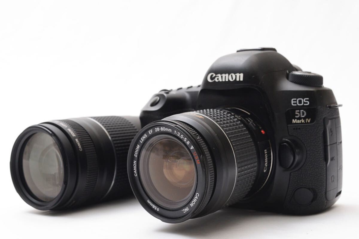 キヤノン デジタル一眼レフカメラ Canon EOS 5D MarkIV標準&望遠ダブルレンズセット/EF28-80㎜1:3.5-5.6V USM/EF 75-300mm F4-5.6 III