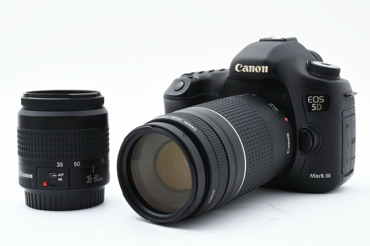 デジタル一眼レフカメラ Canon EOS 5D mark III標準&望遠&ダブルレンズセット/CANON EF35-80㎜1:4-5.6III /CANON EF 75-300㎜ F4-5.6III