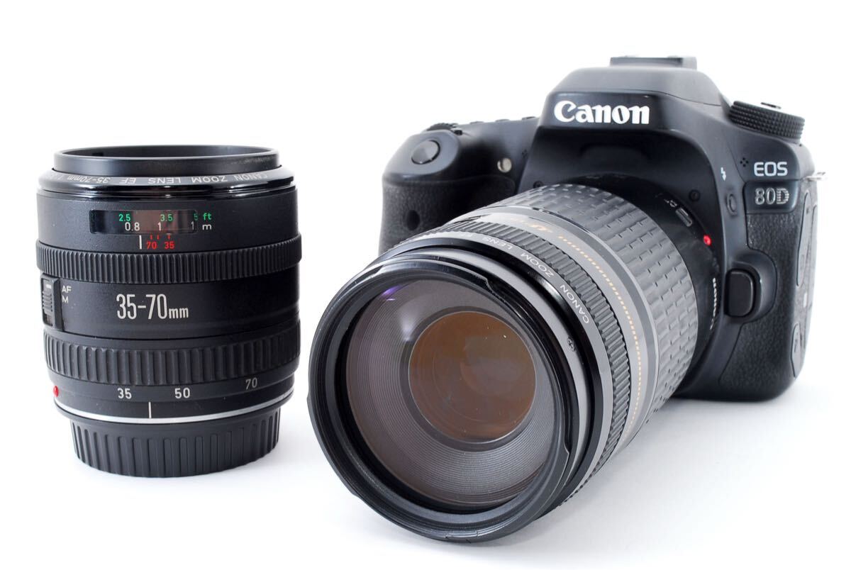 Canon EOS 80D標準&望遠ダブルレンズセットEF 35-70㎜1:3-5.6-4.5/EF 75-300mm 1:4-5.6
