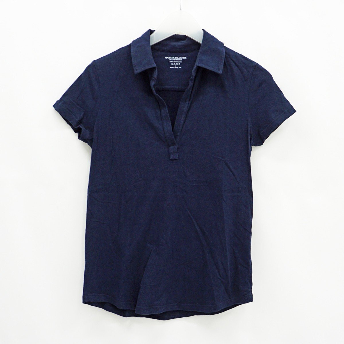 ◇【MAJESTIC FILATURES マジェスティックフィラチュール】スキッパーポロシャツ ネイビー 1