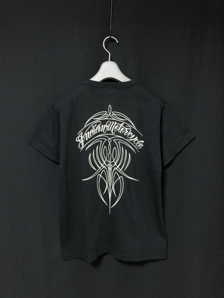 USA製 未使用 ◆INDIAN MOTOCYCLE 半袖Tシャツ M 　ブラック　東洋エンタープライズ　両面