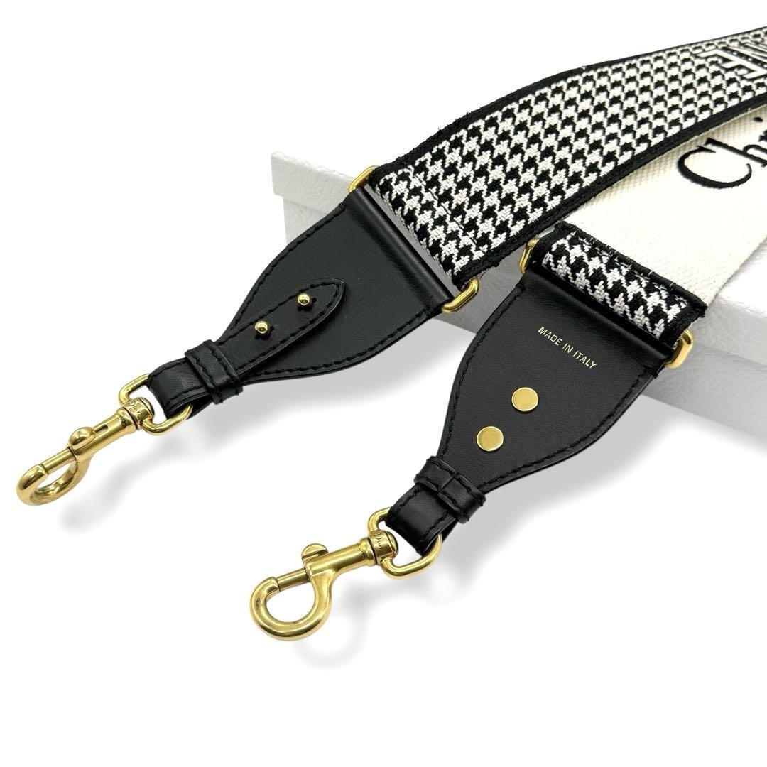 現行品　クリスチャンディオール　ショルダーストラップ　モンテーニュ30 　ハウンドトゥース　エンブロイダリー　バンドリエール　cs11