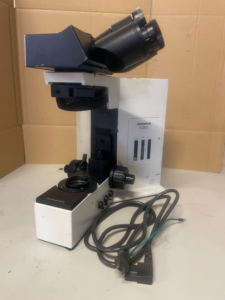 K1934/OLYMPUS 生物顕微鏡 BX50F4 通電確認済 ジャンク 部品取り