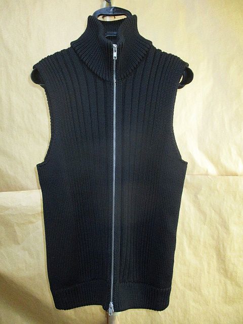 マルタンマルジェラ　Maison Martin Margiela　10　 11AW 肉厚 ドライバーズ 　ウール　ニット　ベスト 　黒 S