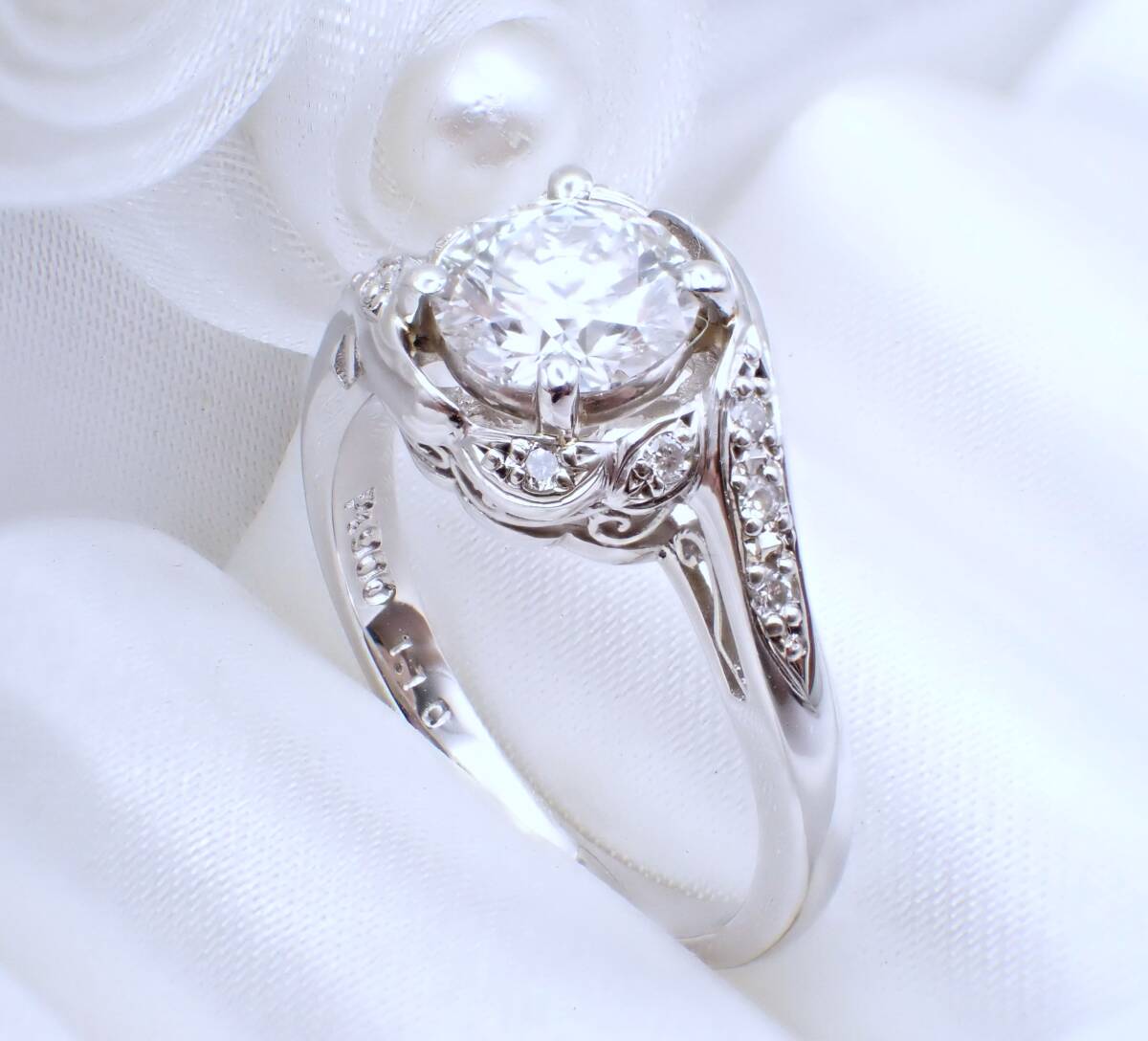 限定品 ゴージャスSライン ネオクラシック セレブリング 大粒 1.10ct VVS2 Dカラー ダイヤモンド PT900 未使用 ラボグロウンダイヤモンド