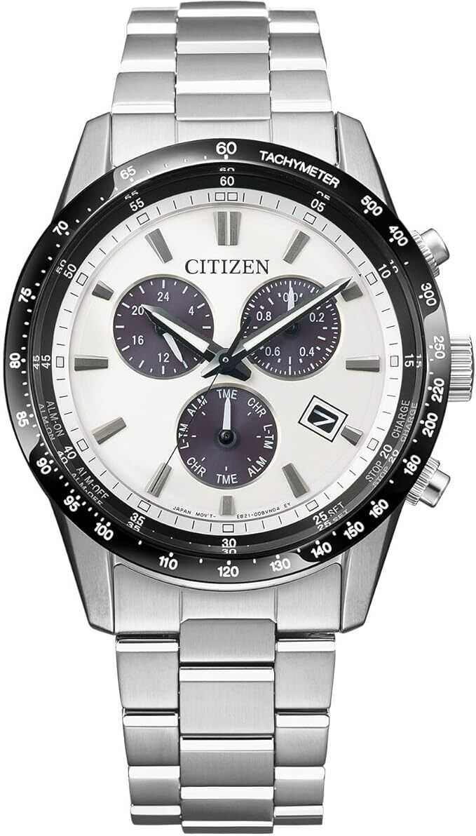 [Citizen] 腕時計 光発電エコ・ドライブ クロノグラフ 防水 白 ホワイト BL5614-59A メンズ シルバー 0709