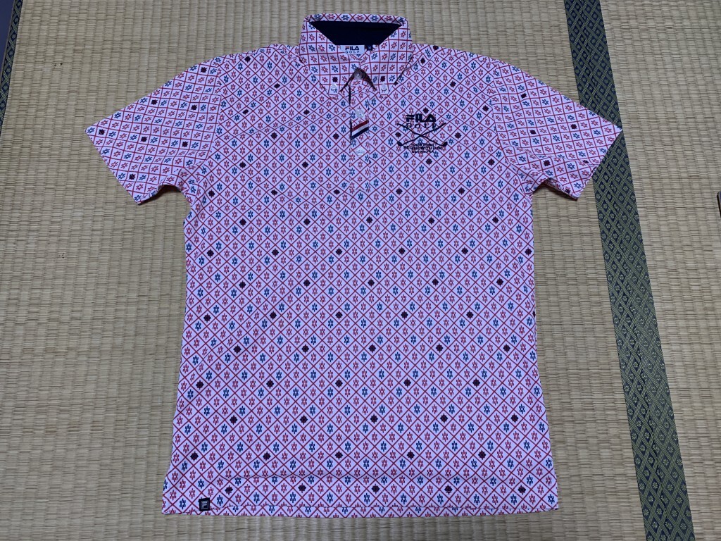 FILA GOLF/フィラゴルフ 速乾 半袖ボタンダウンシャツ ポロシャツ M