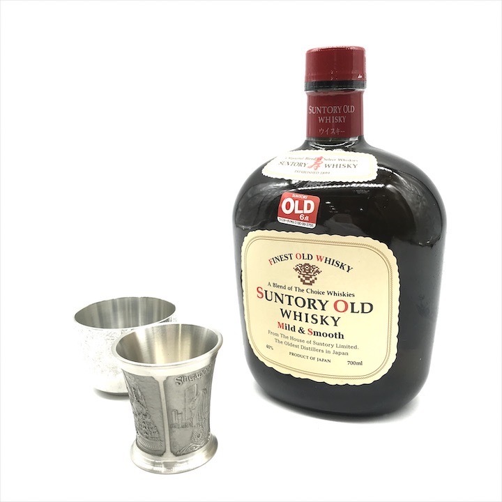未開栓 SUNTORY サントリー オールド ウイスキー 寿 700ml コップ付き アルコール 40％ お酒 モルト グレーン 大阪府限定 m14497