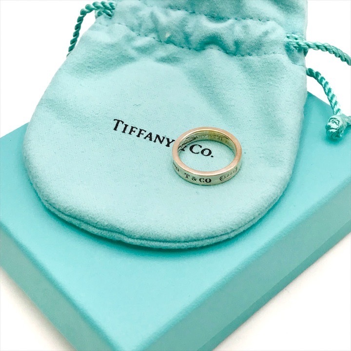美品 TIFFANY＆Co ティファニー ナロー 1837 SV925 シルバー925 レディース 指輪 リング アクセサリー 6号 3.6g 箱袋付き a9169