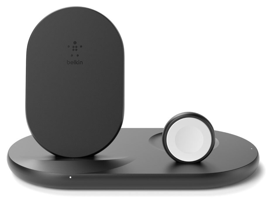◆新品未開封 Belkin ベルキン 3 in 1 ワイヤレス充電スタンド BOOST↑CHARGE WIZ001dqBK [iPhone/Apple Watch/AirPods 用] 保証付 ラスト