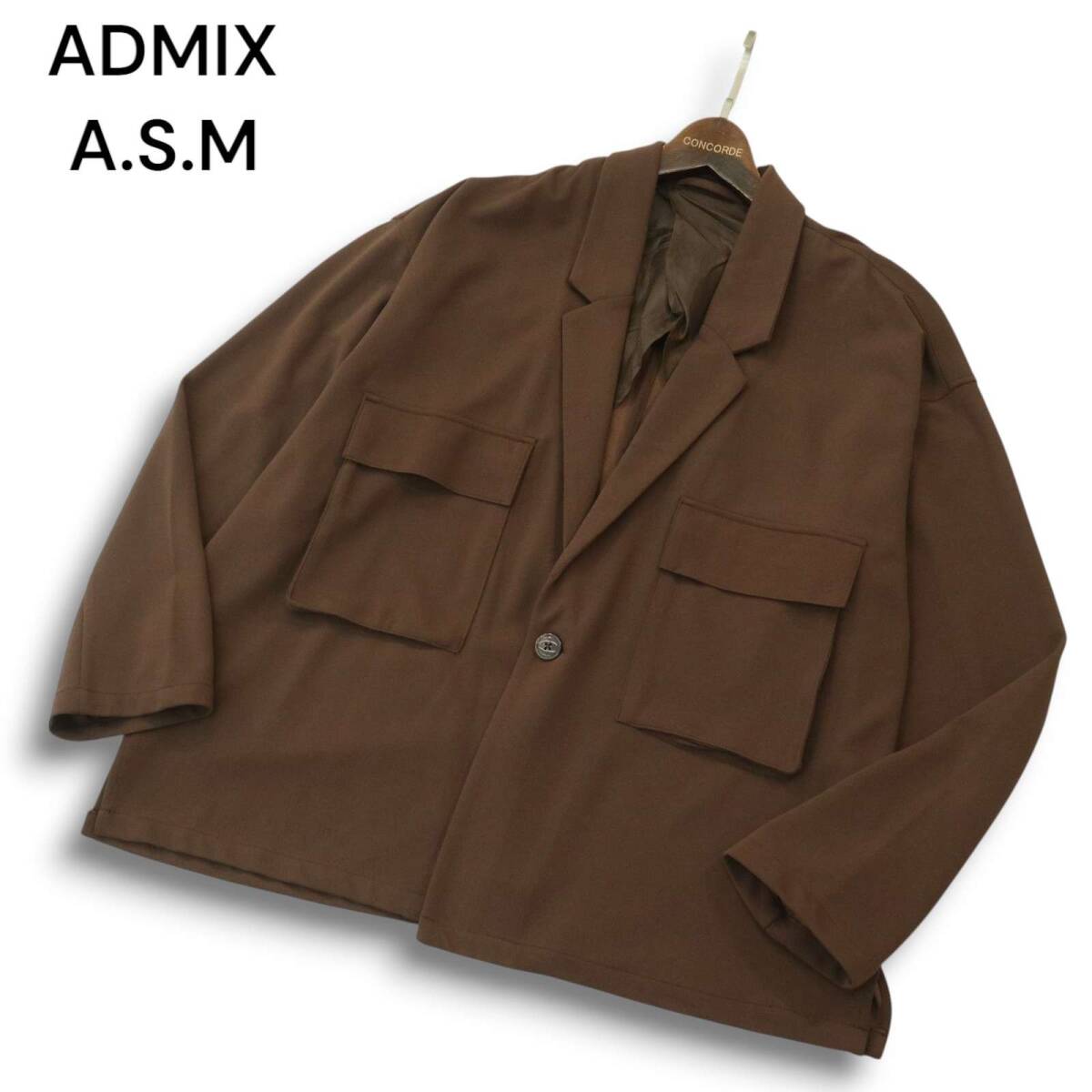 ADMIX A.S.M アトリエサブ メン 春夏 背抜き★ オーバーサイズ ワーク ジャケット Sz.50 メンズ ASM