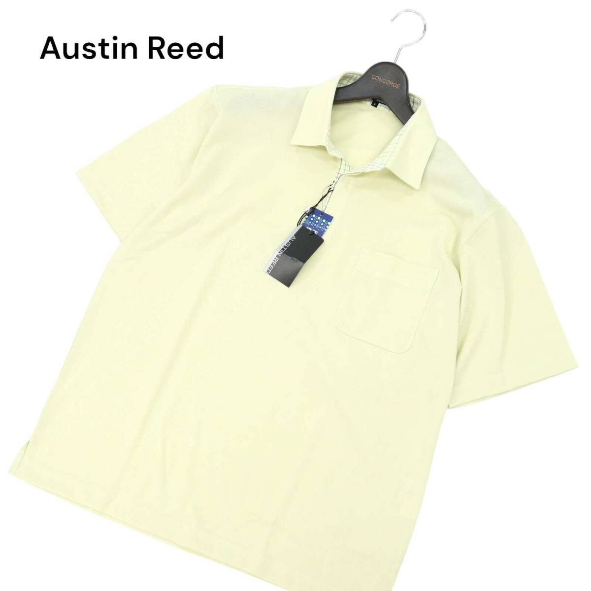 未使用★ Austin Reed オースチンリード 春夏 半袖 吸汗速乾★ 鹿の子 ポロシャツ Sz.L　メンズ 日本製
