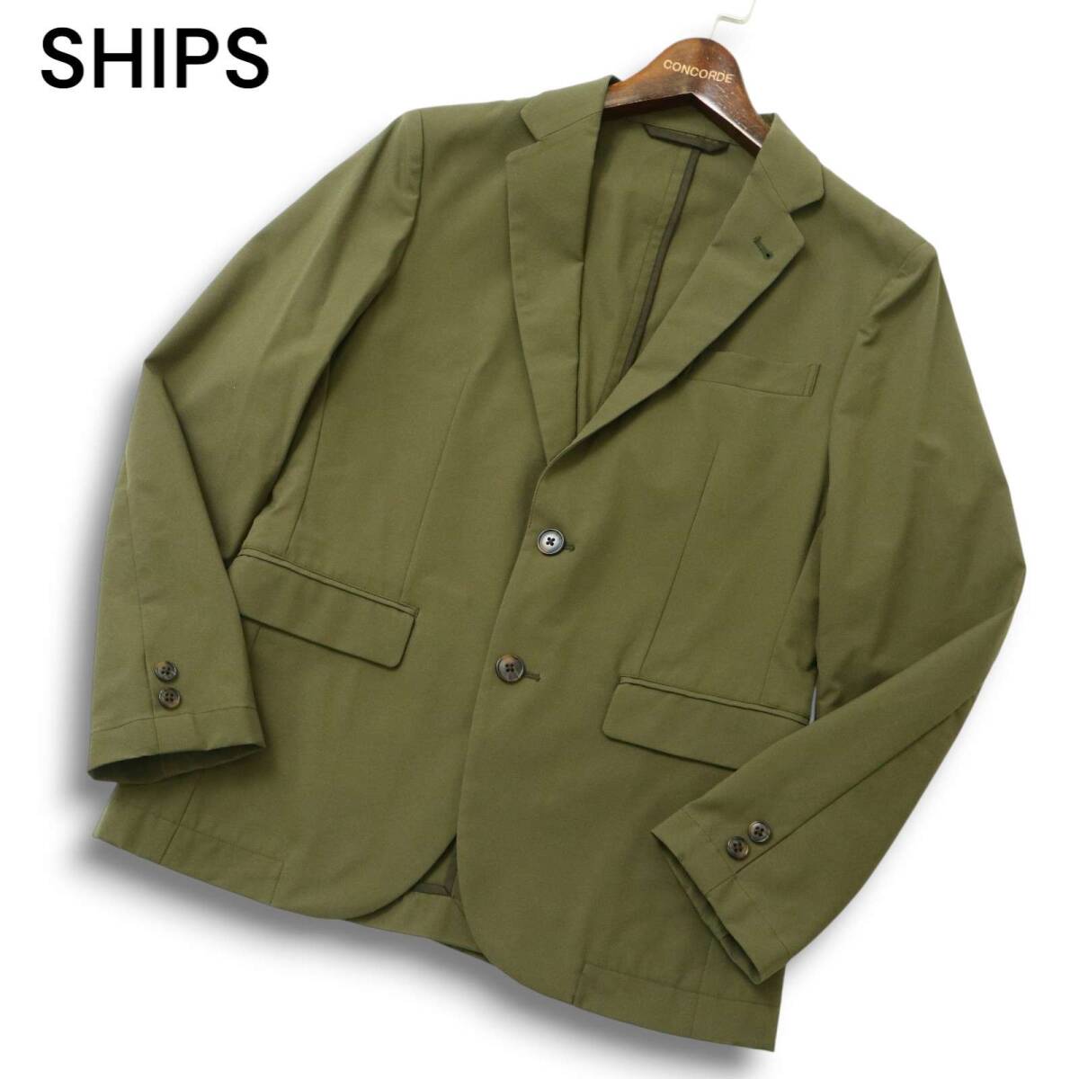 SHIPS シップス 通年 ポリ100％★ テーラード アンコン ジャケット Sz.S メンズ