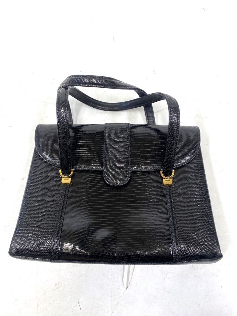 JRA クロコダイル トートバッグ レザー ハンドバッグ 黒 ブラック レディース