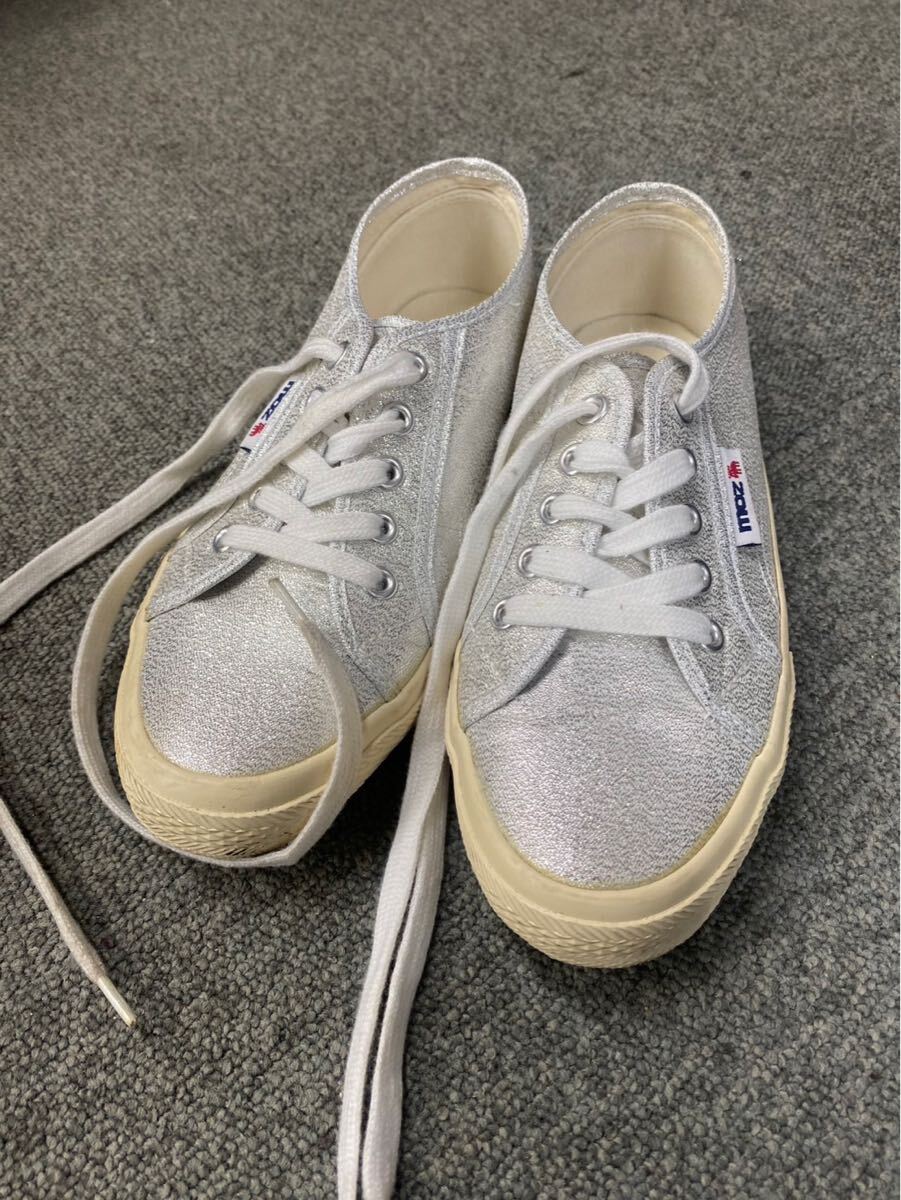 MOZ モズ スニーカー シューズ 23cm 靴 レディース ローカット シルバー