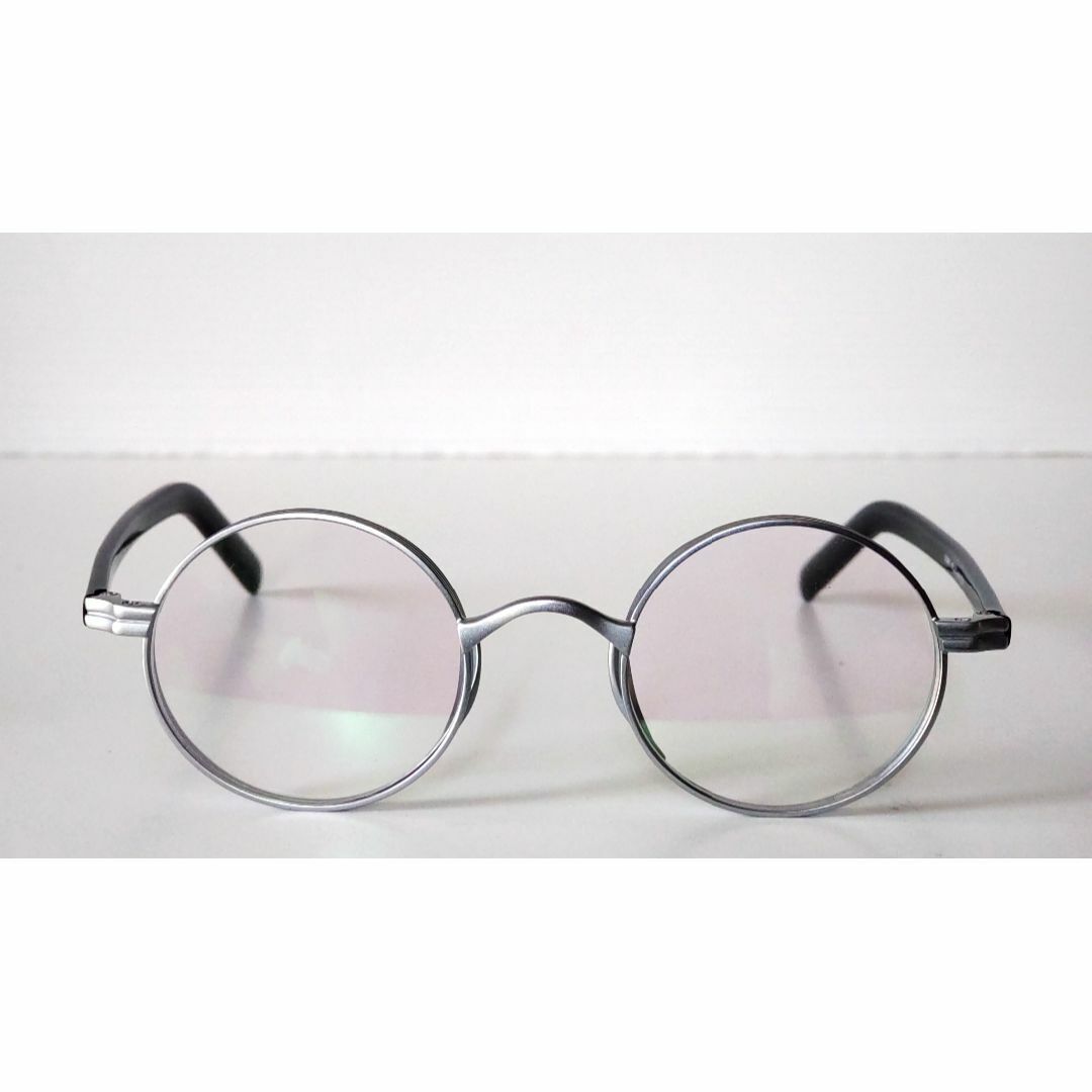 Round Spin EXQ ラウンドメガネ マットシルバー×ブラック 02