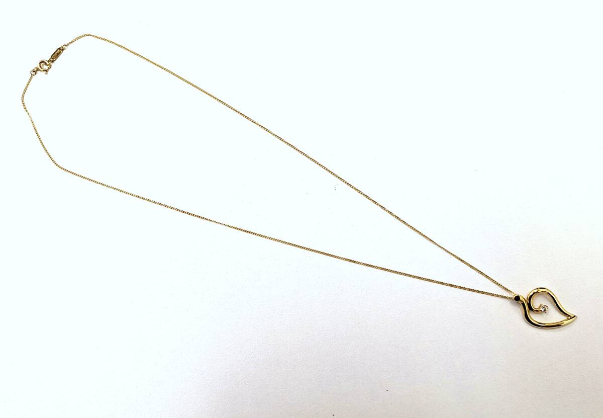 ◆　ティファニー　リーフハート１Ｐネックレス　ｋ18ＹＧ　◆