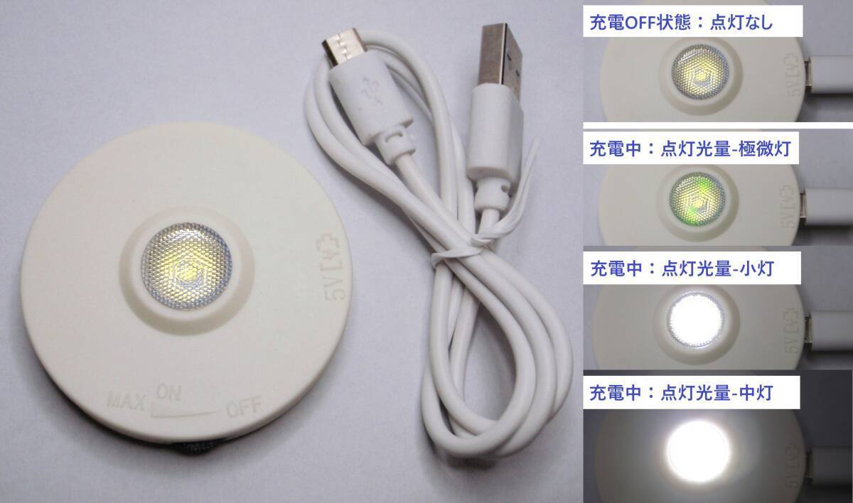 [JN310603Eq]●52mm径ミラー交換型LED光源、バッテリー内蔵充電式、顕微鏡光源、光量可変、USB給電、新品USED扱・送料180円【匿名配送】