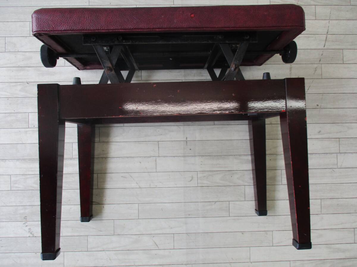 ピアノ用高低自在四角椅子両ハンドル付き 中古品