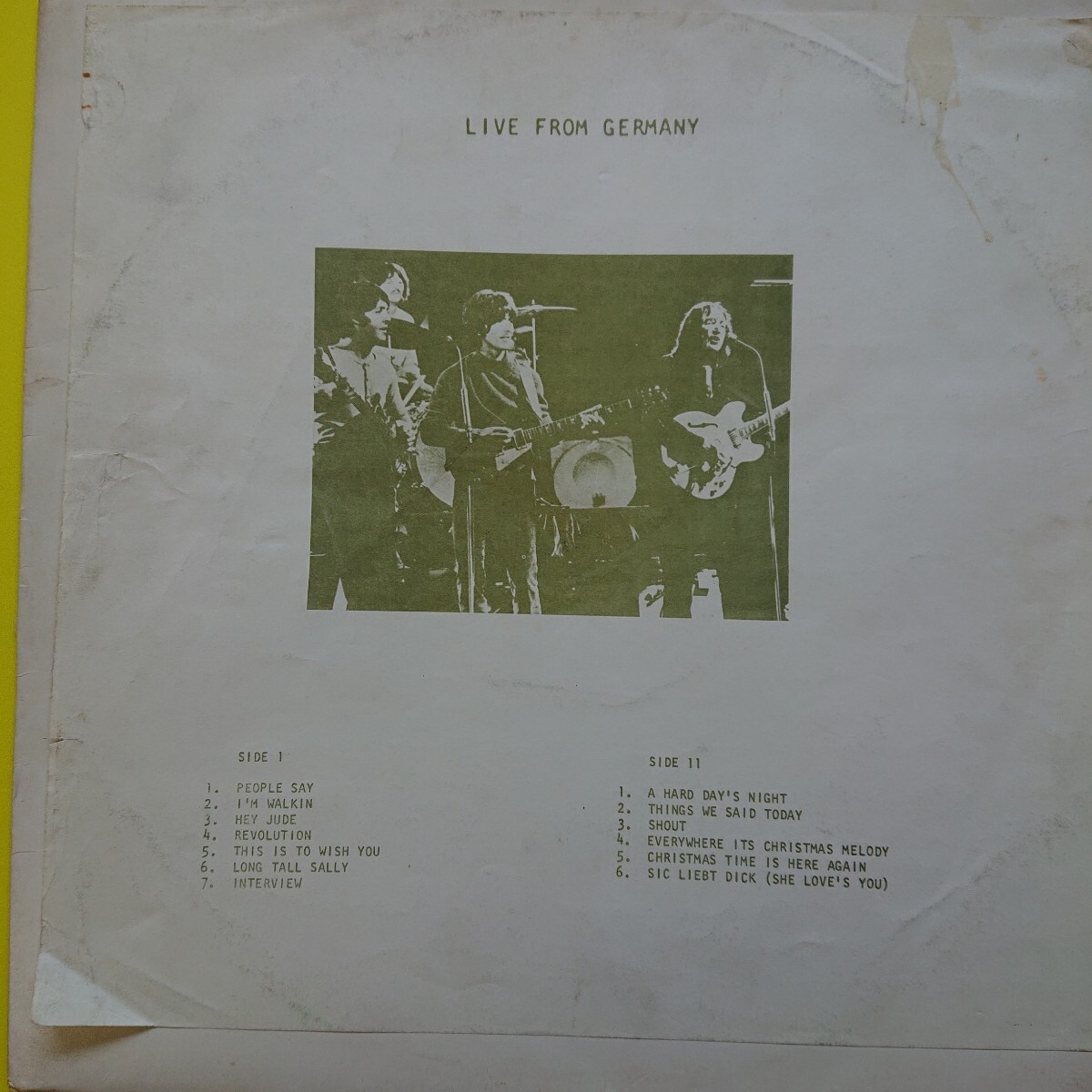LP (BOOTブート盤)/ビートルズ〈LIVE FROM GERMANY〉傷あり