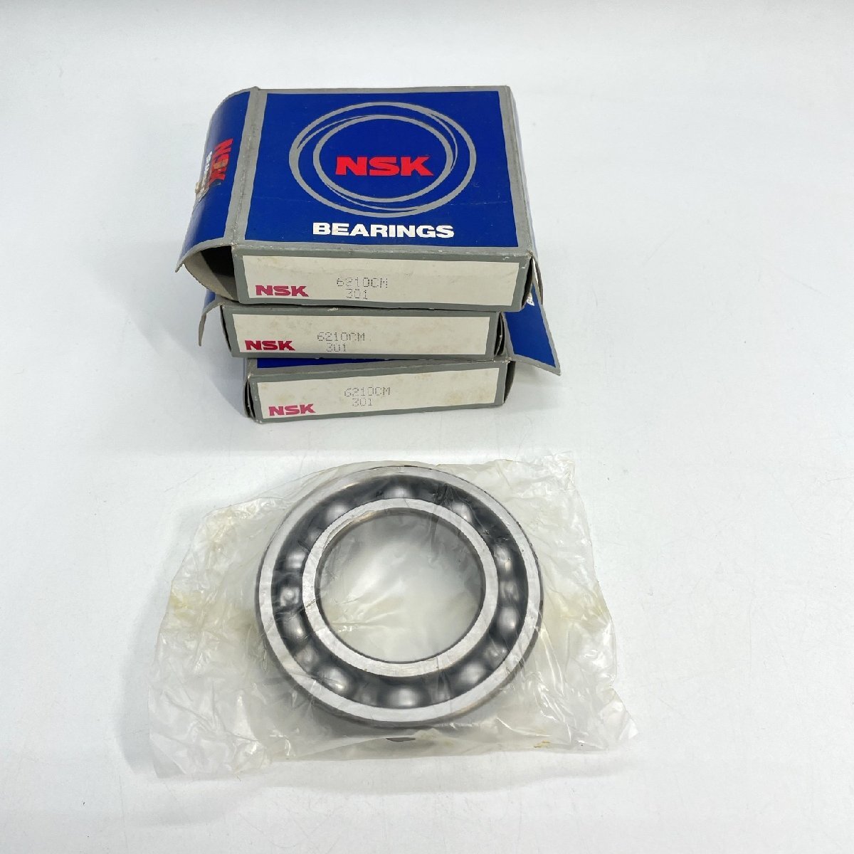 NSK 日本精工 深溝玉軸受ベアリング 6210CM301 開放形 3個まとめ 【道楽札幌】