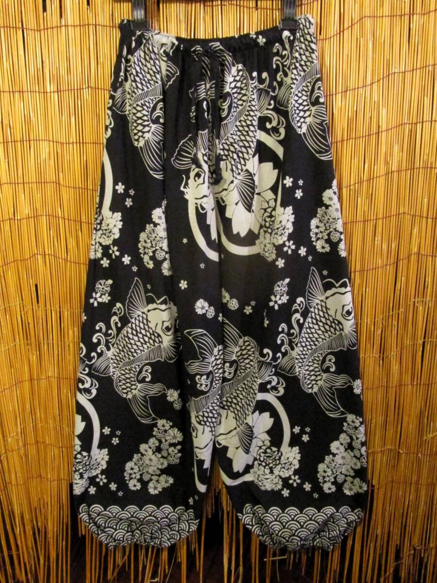 【送料込み／ＳＡＬＥ】①新品＊男女兼用＊コットン素材＊和風プリント＊ふんわり＊アラジンパンツ エスニック アジアン MAJAM