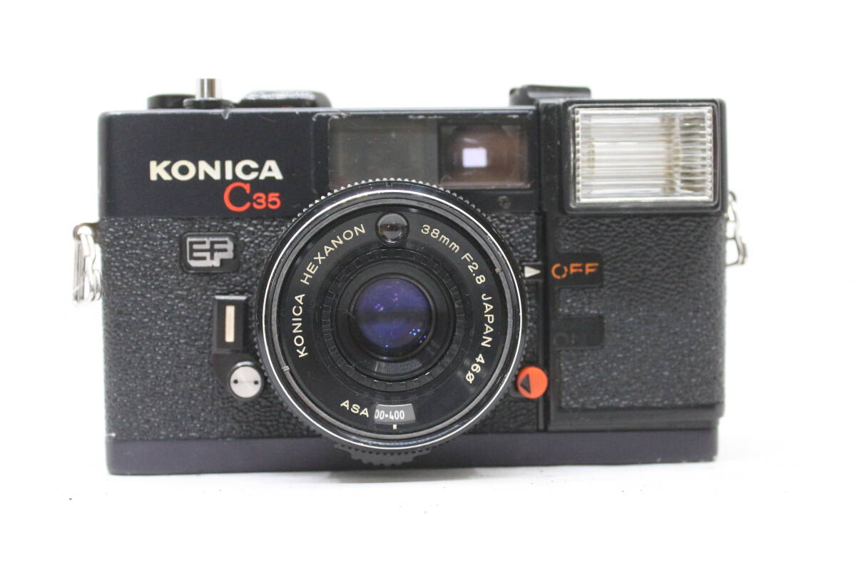 ★良品★KONICA コニカ C35 EF HEXANON 38mm F2.8 人気の単集点式搭載コンパクトフィルムカメラ！動作品！ OK8227