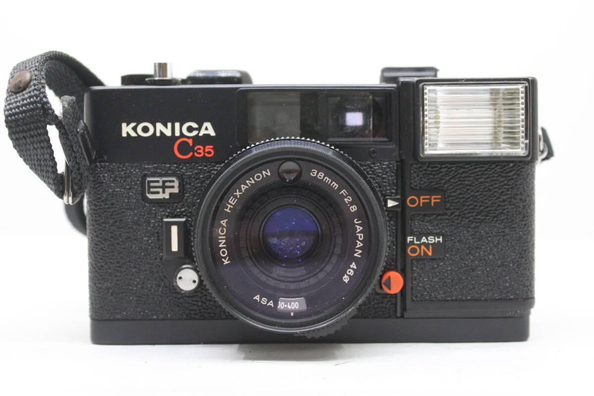 ★良品★KONICA コニカ C35 EF HEXANON 38mm F2.8 人気の単集点式搭載コンパクトフィルムカメラ！動作品！ OK8322