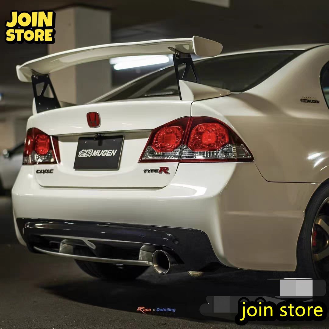 八代ホンダ・シビック（思銘Mugrn）のインフィニティFD2GT用リアスポイラーを、R仕様の大型リアスポイラーに改装-未塗装