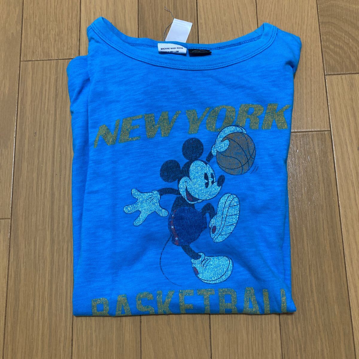 [古着]Champion チャンピオン　ミッキーマウス　mickey Disney Mサイズ　 Tシャツ　 半袖Tシャツ　 半袖　ブルー
