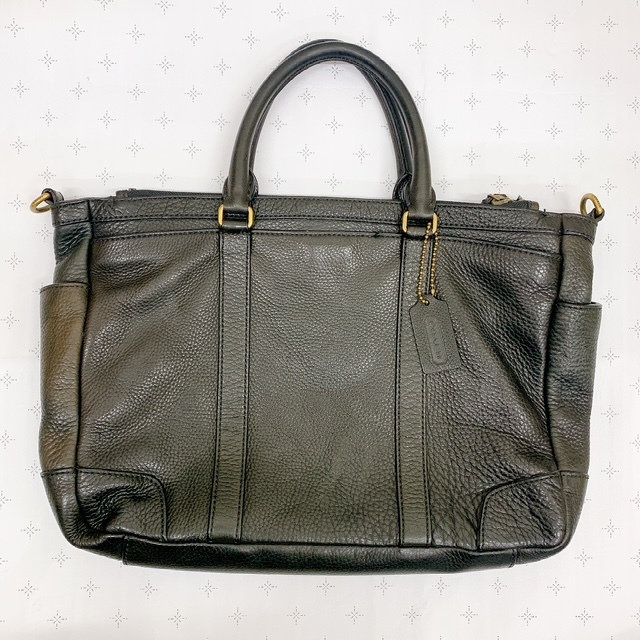 COACH コーチ 71067 ブリーカー レザー ハンドバッグ メンズ ブラック 現状品