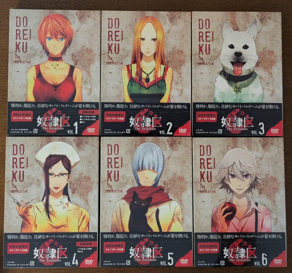 【新品未開封・初回生産限定・ＤＶＤ】奴隷区 The Animation 全６巻セット / 岡田伸一原作ミステリー