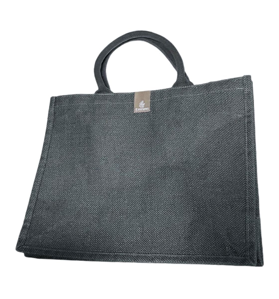 新品 エミレーツ航空 ファーストクラス first-class トートバッグ 麻 ハンドバッグ ジュート 緑 グリーン カーキ 非売品 おしゃれ バッグ