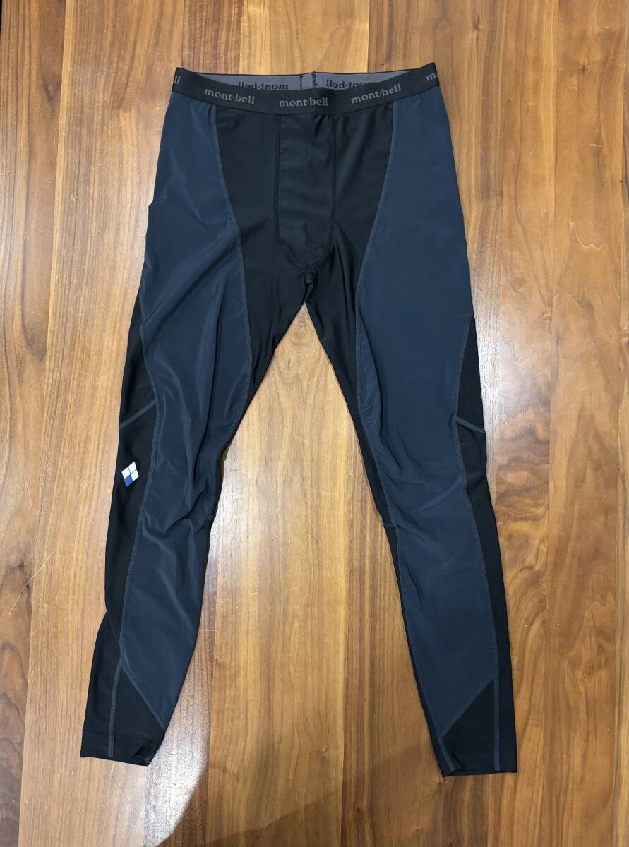 【送料無料】美品 モンベル mont-bell サポーテックライトタイツ Men's男性用 Lサイズ ブラックブラック（BK/CH）