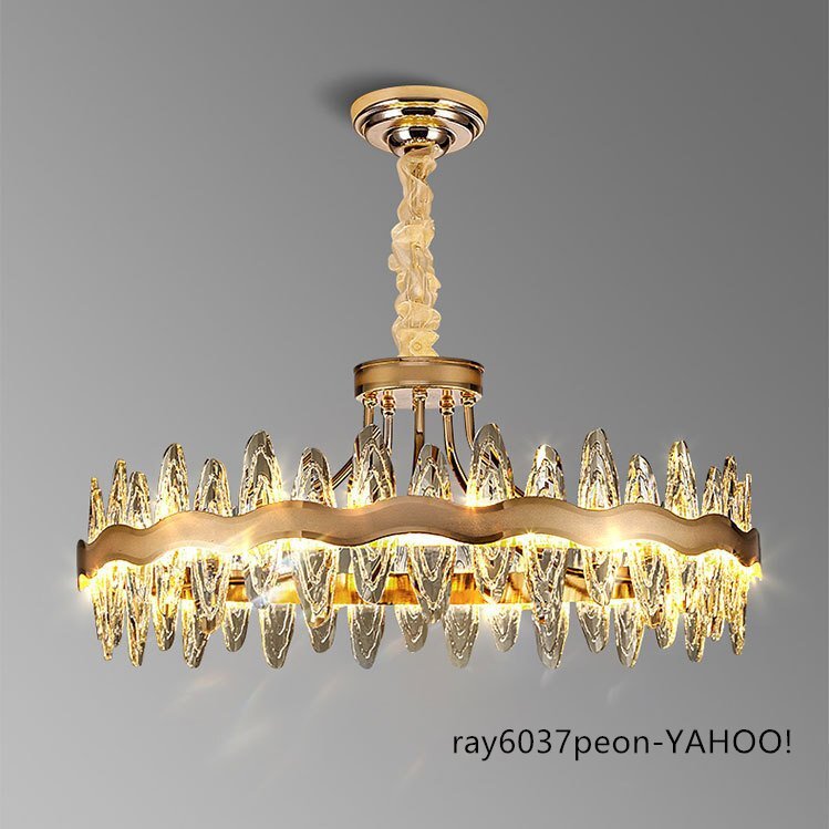 直径60cm K9水晶 LEDシャンデリア 吊り下げ式 70W 高級モダン照明 リビング 書斎 食卓用