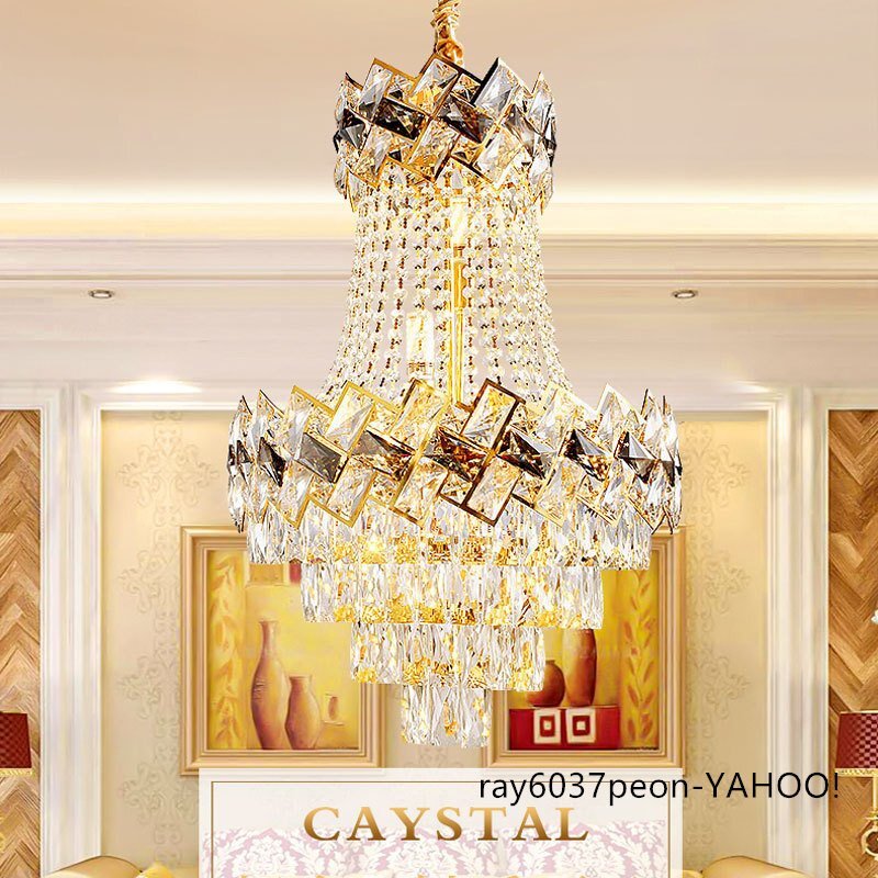 ★高級水晶シャンデリア★ 吊り下げ照明 直径60cm E14×10 LED対応 モダン 天井照明 リビング ホテル インテリア 豪華仕様