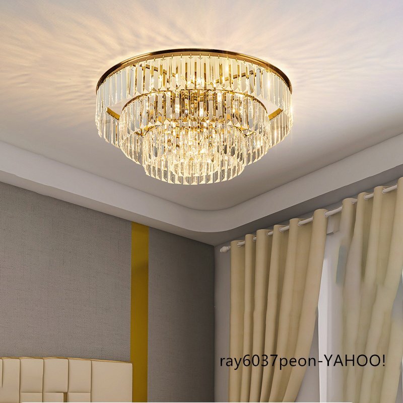 高級 K9水晶 シャンデリア 吊り下げ照明 天井照明 直径100cm×高さ48cm リビング 書斎 食堂対応 LED対応 モダン豪華