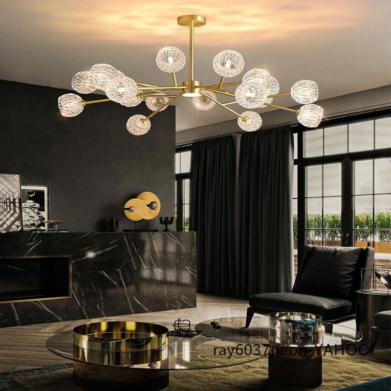 シャンデリア 吊り下げ照明 ガラスランプ 豪華デザイン 直径89cm G9対応 ダイニング・リビング・書斎・食堂用 高級インテリア照明