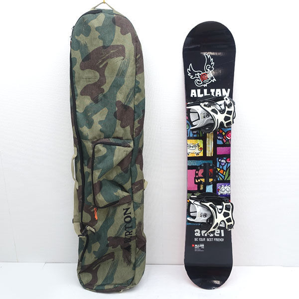 ★ ALLIAN アライアン angel スノーボード スノボ 板 ローキャンバー 145cm 社外品ケース付き 中古 (0220528119)