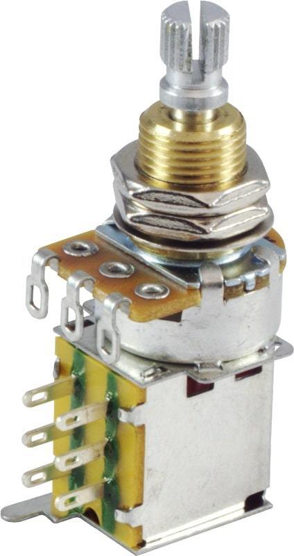 ポット Potentiometer - 500kΩ, Linear, Knurled Shaft, DPDT, Push-Push [送料170円から 同梱可]